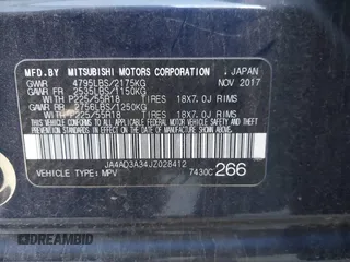 2018 Mitsubishi Outlander SE with VIN JA4AD3A34JZ028412, listed as a IAAI auction lot 41282094 with 88,020 mi miles and . Bid and sale history available at DreamBid. Image 9.