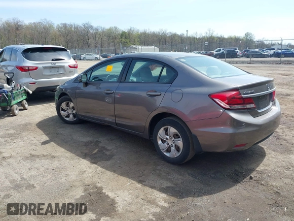 2013 Honda Civic LX with VIN 19XFB2F56DE291491, listed as a IAAI auction lot 41947866 with Not Provided miles and . Bid and sale history available at DreamBid. Image 3.