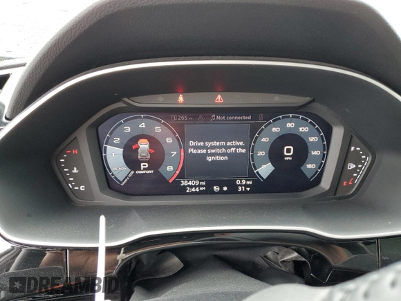 2020 Audi Q3 S line Premium with VIN WA1DECF3XL1016155, listed as a Copart auction lot 37987063 with 38,409 mi miles. Bid and sale history available at carsss.com. Image 9.