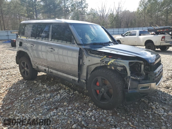 2020 Land Rover Defender X with VIN SALEXEEU0L2021510, listed as a Copart auction lot 41806055 with 58,647 mi miles and Salvage title. Bid and sale history available at DreamBid. Image 4.