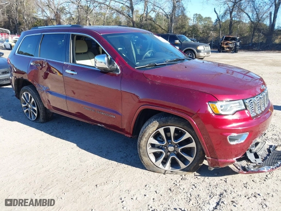 2017 Jeep Grand Cherokee Overland with VIN 1C4RJECG7HC823478, listed as a IAAI auction lot 41367186 with 82,873 mi miles. Bid and sale history available at carsss.com. Image 1.
