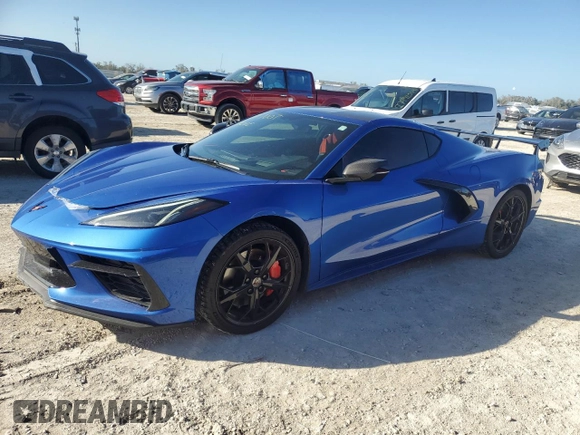 2021 Chevrolet Corvette 3LT with VIN 1G1YC2D48M5108242, listed as a Copart auction lot 77706504 with 15,514 mi miles and Non Repairable. Bid and sale history available at carsss.com. Image 1.