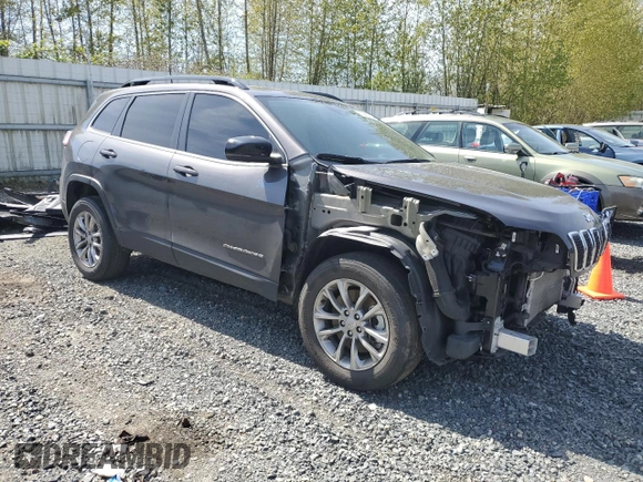 2022 Jeep Cherokee Latitude Lux with VIN 1C4PJMMN4ND503829, listed as a Copart auction lot 52988705 with 55,385 mi miles and Salvage title. Bid and sale history available at DreamBid. Image 4.