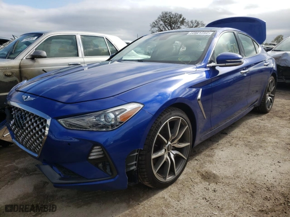 2019 Genesis G70 2.0T Advanced with VIN KMTG44LA1KU022519, listed as a Copart auction lot 72621702 with 29,673 mi miles. Bid and sale history available at carsss.com. Image 1.