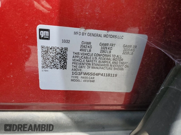 2023 Chevrolet Bolt EV 1LT z VIN 1G1FW6S04P4118119, wystawiony jako Copart lot #59848555 z przebiegiem 23 757 mil mil oraz Szkoda całkowita • Salvage title. Historia ofert i sprzedaży dostępna na DreamBid. Obrazek 13.