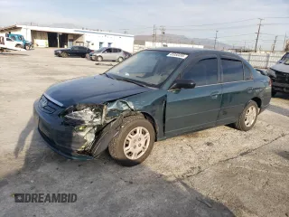 2001 Honda Civic LX with VIN JHMES15591S001856, listed as a Copart auction lot 45950495 with 98,466 mi miles and Salvage Title. Bid and sale history available at carsss.com. Image 1.