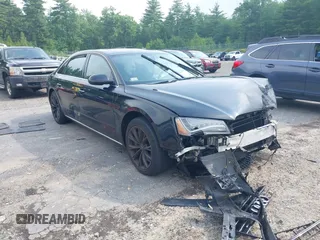 2012 Audi A8 with VIN WAURVAFDXCN017546, listed as a IAAI auction lot 39830968 with 123,089 mi miles and . Bid and sale history available at DreamBid. Image 1.
