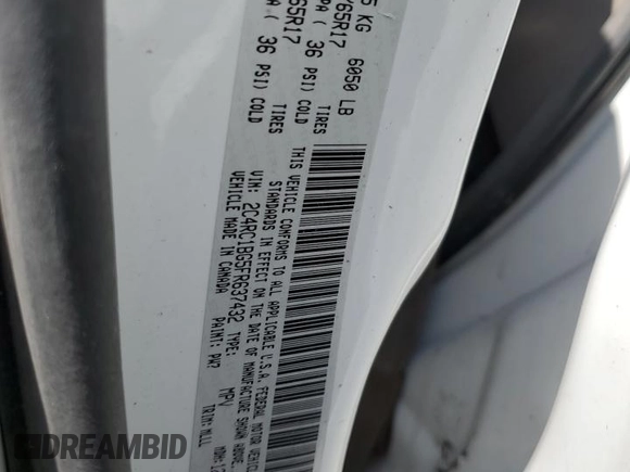 2015 Chrysler Town & Country Touring with VIN 2C4RC1BG5FR637432, listed as a Copart auction lot 82608584 with 0 mi miles and Non Repairable. Bid and sale history available at carsss.com. Image 12.