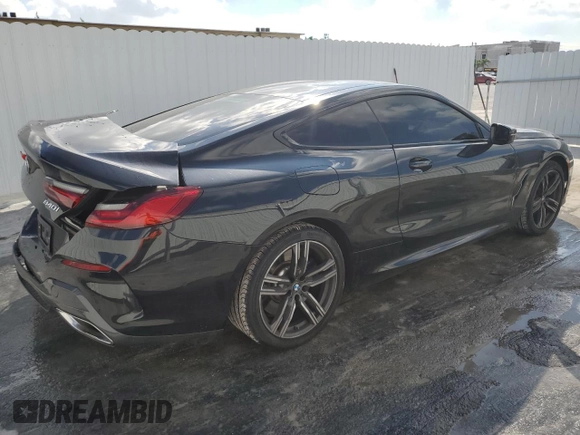 2025 BMW 8 Series 840i with VIN WBAAE4C04SCS91996, listed as a Copart auction lot 43319785 with 7,345 mi miles and Clean Title. Bid and sale history available at DreamBid. Image 3.