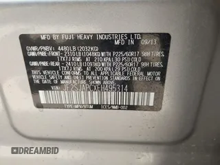 2014 Subaru Forester 2.5i Touring with VIN JF2SJAPCXEH495314, listed as a IAAI auction lot 42048073 with 156,998 mi miles. Bid and sale history available at carsss.com. Image 9.