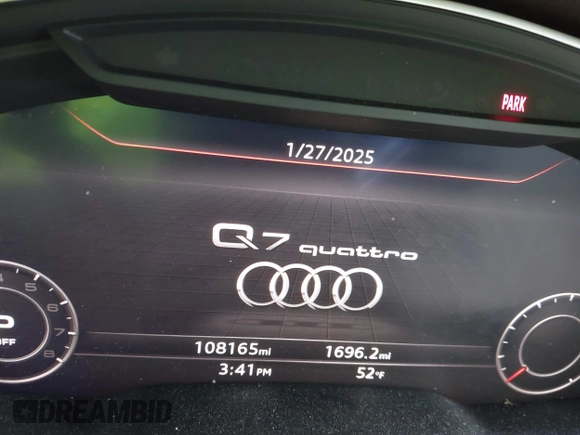 2019 Audi Q7 Premium Plus with VIN WA1LHAF79KD033844, listed as a IAAI auction lot 41431801 with 108,165 mi miles and . Bid and sale history available at DreamBid. Image 7.