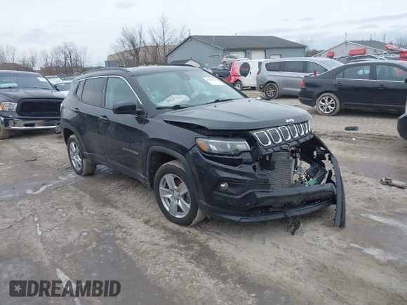 2022 Jeep Compass Latitude with VIN 3C4NJDBB9NT216660, listed as a IAAI auction lot 41505717 with 23,605 mi miles and . Bid and sale history available at DreamBid. Image 1.