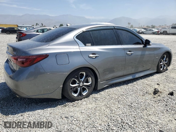 2019 Infiniti Q50 Luxe with VIN JN1EV7AP1KM542816, listed as a Copart auction lot 59216945 with 64,029 mi miles and Salvage title. Bid and sale history available at DreamBid. Image 3.