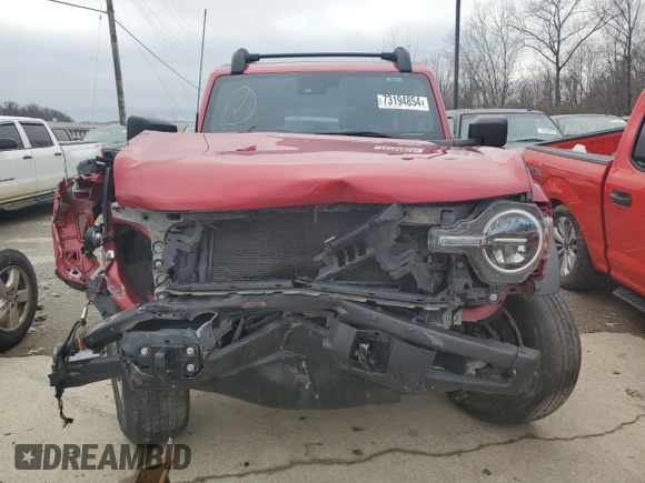 2021 Ford Bronco с VIN 1FMDE5CP4MLA64180, выставлен на аукционе Copart как лот 73194854 с пробегом 54 227 миль миль и Списание • Salvage title. История ставок и продаж доступна на DreamBid. Изображение 5.