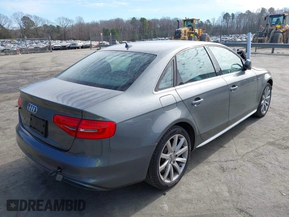 2014 Audi A4 Premium with VIN WAUAFAFL0EA072745, listed as a IAAI auction lot 41469342 with 114,881 mi miles. Bid and sale history available at carsss.com. Image 4.