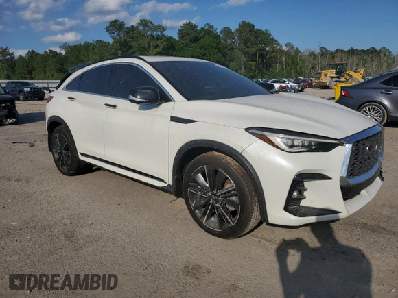 2022 Infiniti QX55 Sensory with VIN 3PCAJ5L3XNF104167, listed as a Copart auction lot 54760535 with Not provided miles and Salvage title. Bid and sale history available at DreamBid. Image 4.
