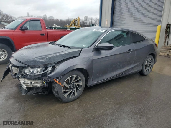2017 Honda Civic Coupe LX with VIN 2HGFC4B52HH300696, listed as a Copart auction lot 52788255 with 257,794 mi miles and Salvage Title. Bid and sale history available at carsss.com. Image 1.