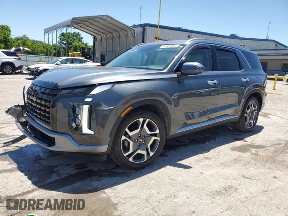 2023 Hyundai Palisade Limited z VIN KM8R54GE9PU624654, wystawiony jako Copart lot #57507355 z przebiegiem 14 600 mil mil oraz Szkoda całkowita • Salvage title. Historia ofert i sprzedaży dostępna na DreamBid. Obrazek 1.