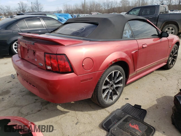 2000 Ford Mustang with VIN 1FAFP4442YF295255, listed as a Copart auction lot 46638905 with 91,064 mi miles and Salvage Title. Bid and sale history available at carsss.com. Image 3.
