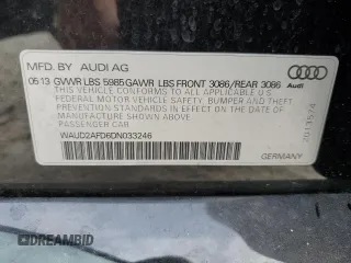 2013 Audi S8 with VIN WAUD2AFD6DN033246, listed as a Copart auction lot 81603074 with 134,241 mi miles and Salvage Title. Bid and sale history available at carsss.com. Image 13.