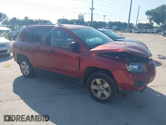 2017 Jeep Compass Sport with VIN 1C4NJCBA7HD119548, listed as a IAAI auction lot 42586037 with 93,529 mi miles and . Bid and sale history available at DreamBid. Image 1.