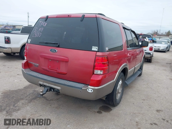 2003 Ford Expedition Eddie Bauer with VIN 1FMFU17L43LA92880, listed as a IAAI auction lot 41616760 with 216,714 mi miles. Bid and sale history available at carsss.com. Image 4.