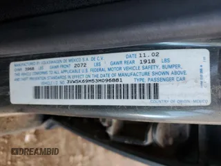 2003 Volkswagen Jetta Sedan GLS with VIN 3VWSK69M53M096881, listed as a Copart auction lot 47384325 with 126,734 mi miles and Clean Title. Bid and sale history available at carsss.com. Image 12.