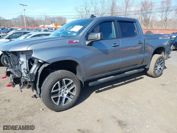 2019 Chevrolet Silverado 1500 Custom Trail Boss with VIN 3GCPYCEF5KG148682, listed as a IAAI auction lot 41826656 with 54,682 mi miles. Bid and sale history available at carsss.com. Image 2.