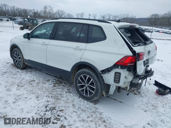 2021 Volkswagen Tiguan S with VIN 3VV0B7AX0MM092097, listed as a IAAI auction lot 41612128 with 49,525 mi miles and . Bid and sale history available at DreamBid. Image 3.