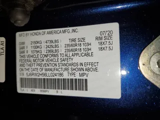 2020 Honda CR-V EX with VIN 5J6RW2H56LL024186, listed as a Copart auction lot 89305045 with 69,219 mi miles and Salvage Title. Bid and sale history available at carsss.com. Image 14.