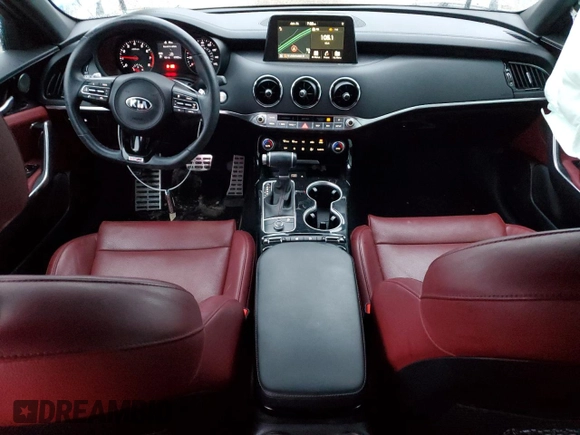 2021 Kia Stinger GT-Line with VIN KNAE15LA0M6091310, listed as a Copart auction lot 43359585 with 47,655 mi miles and Salvage Title. Bid and sale history available at DreamBid. Image 8.