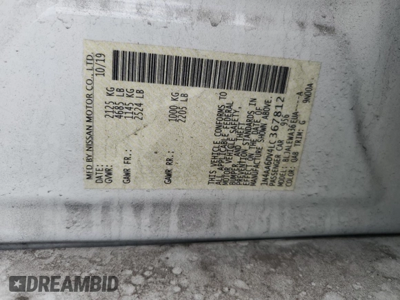 2020 Nissan Maxima SL z VIN 1N4AA6DV4LC367812, wystawiony jako Copart lot #49172675 z przebiegiem 53 215 mil mil oraz Szkoda całkowita • Salvage title. Historia ofert i sprzedaży dostępna na DreamBid. Obrazek 12.