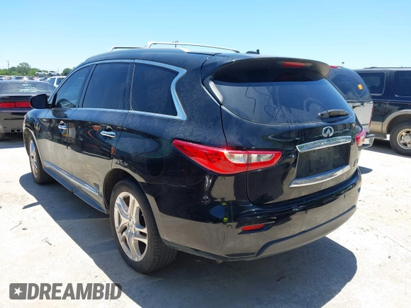 2013 Infiniti JX35 z VIN 5N1AL0MM5DC301632, wystawiony jako IAAI lot #42304566 z przebiegiem 186 803 mil mil oraz . Historia ofert i sprzedaży dostępna na DreamBid. Obrazek 3.