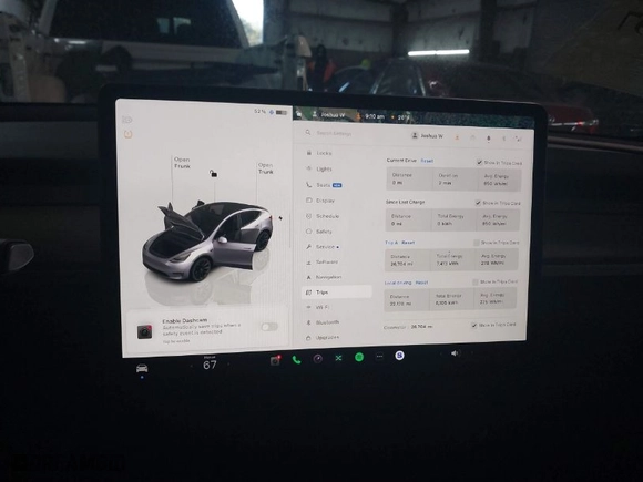 2023 Tesla Model Y Long Range with VIN 7SAYGDEE3PA034830, listed as a IAAI auction lot 41351397 with 26,704 mi miles. Bid and sale history available at carsss.com. Image 7.