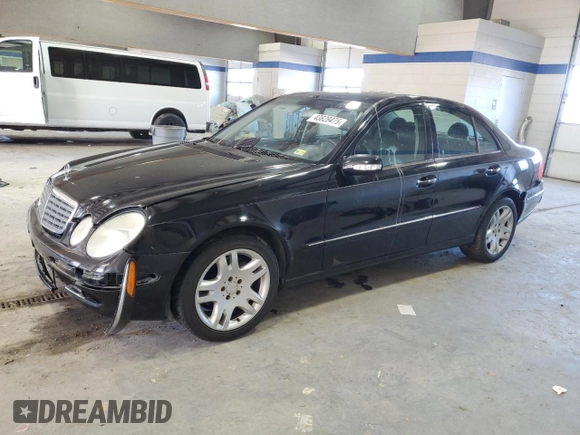 2003 Mercedes-Benz E-Class 5.0L with VIN WDBUF70J83A153241, listed as a Copart auction lot 43629475 with 0 mi miles and Salvage Title. Bid and sale history available at carsss.com. Image 1.