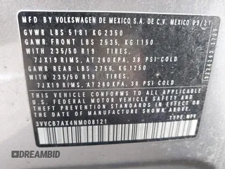 2022 Volkswagen Tiguan SE R-Line Black z VIN 3VVCB7AX4NM008121, wystawiony jako IAAI lot #41671382 z przebiegiem 71 674 mil mil oraz . Historia ofert i sprzedaży dostępna na DreamBid. Obrazek 9.