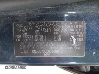 2008 Kia Sorento EX z VIN KNDJC736585788843, wystawiony jako IAAI lot #42411665 z przebiegiem 171 993 mil mil oraz . Historia ofert i sprzedaży dostępna na DreamBid. Obrazek 9.