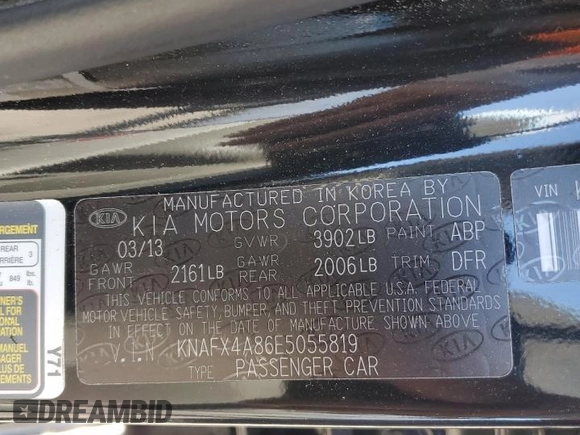 2014 Kia Forte EX with VIN KNAFX4A86E5055819, listed as a Copart auction lot 50012755 with 151,096 mi miles and Salvage Title. Bid and sale history available at carsss.com. Image 12.