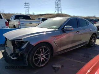 2021 Genesis G70 2.0T z VIN KMTG44LA9MU075200, wystawiony jako Copart lot #43332975 z przebiegiem 49 524 mil mil oraz Szkoda całkowita • Salvage title. Historia ofert i sprzedaży dostępna na DreamBid. Obrazek 1.