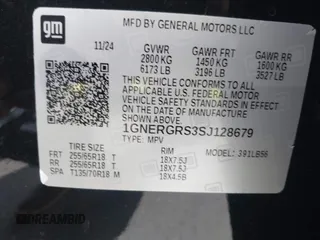 2025 Chevrolet Traverse FWD LT with VIN 1GNERGRS3SJ128679, listed as a IAAI auction lot 42596196 with 28,967 mi miles and . Bid and sale history available at DreamBid. Image 9.