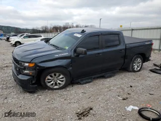 2021 Chevrolet Silverado 1500 Custom with VIN 1GCPYBEK2MZ212722, listed as a Copart auction lot 85321014 with 76,343 mi miles and Salvage Title. Bid and sale history available at carsss.com. Image 1.