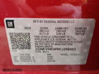 2019 Chevrolet Traverse LT Leather with VIN 1GNEVHKW9KJ298463, listed as a Copart auction lot 46893445 with 99,157 mi miles and Salvage Title. Bid and sale history available at carsss.com. Image 15.