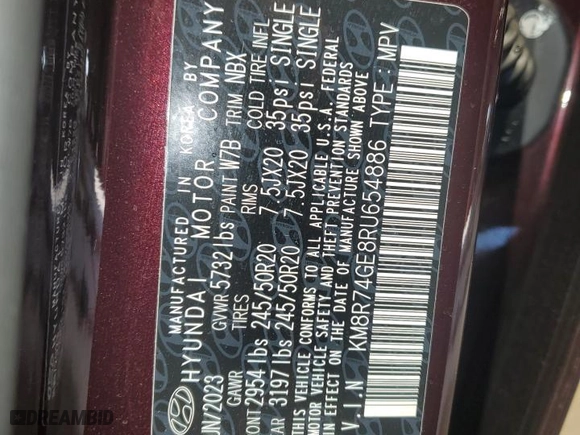 2024 Hyundai Palisade Calligraphy with VIN KM8R74GE8RU654886, listed as a Copart auction lot 48229555 with 12,957 mi miles and Clean Title. Bid and sale history available at carsss.com. Image 13.