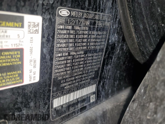 2018 Land Rover Discovery HSE Luxury z VIN SALRT2RV7JA052867, wystawiony jako Copart lot #47933665 z przebiegiem 104 033 mil mil oraz Szkoda całkowita • Salvage title. Historia ofert i sprzedaży dostępna na DreamBid. Obrazek 13.