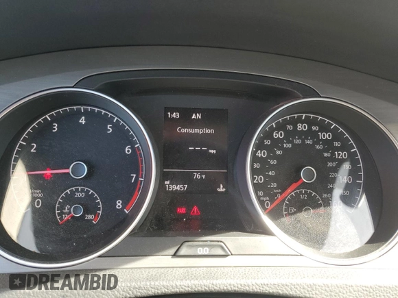 2016 Volkswagen Golf SportWagen S with VIN 3VWA17AU3GM515235, listed as a Copart auction lot 73758304 with 139,457 mi miles and Salvage Title. Bid and sale history available at carsss.com. Image 9.