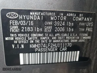 2017 Hyundai Elantra SE with VIN KMHD74LF2HU111170, listed as a Copart auction lot 50982875 with 148,709 mi miles and Salvage Title. Bid and sale history available at carsss.com. Image 12.