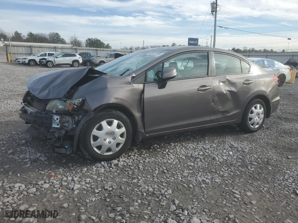 2013 Honda Civic Sdn LX with VIN 19XFB2F58DE040889, listed as a Copart auction lot 43047955 with 0 mi miles and Salvage Title. Bid and sale history available at carsss.com. Image 1.