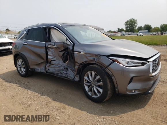 2019 Infiniti QX50 Essential with VIN 3PCAJ5M30KF143361, listed as a Copart auction lot 59331745 with 51,341 mi miles and Salvage title. Bid and sale history available at DreamBid. Image 4.