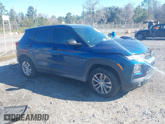 2021 Chevrolet TrailBlazer LS with VIN KL79MNSL4MB084184, listed as a IAAI auction lot 41595552 with 71,977 mi miles. Bid and sale history available at carsss.com. Image 1.
