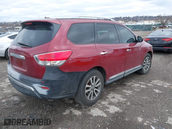 2013 Nissan Pathfinder SV with VIN 5N1AR2MM0DC654824, listed as a IAAI auction lot 41747859 with 162,673 mi miles. Bid and sale history available at carsss.com. Image 4.